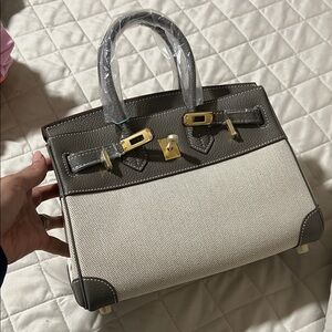NWT Tiffany & Fred Chic Two-Tone Satchel Bag
